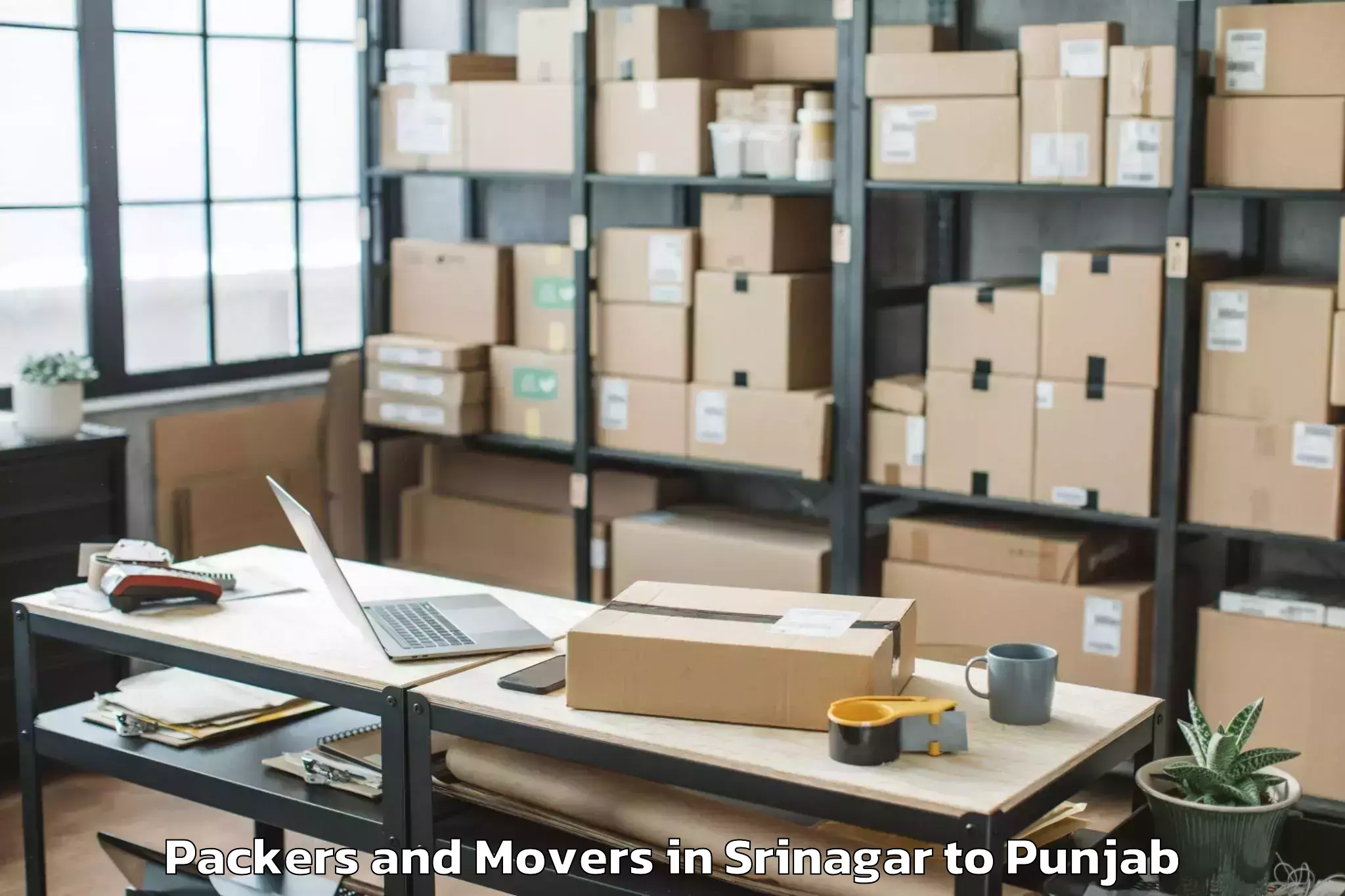 Reliable Srinagar to Jaitu Packers And Movers